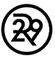 Black and white logo featuring the number 29 with a coconut design integrated into the pin or location marker within the digits.