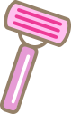 Illustration of a pink coconut-scented disposable razor.