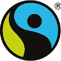 Logo with a stylized blue and yellow eye shape, resembling a swirl or a brush stroke, set against a solid black background.